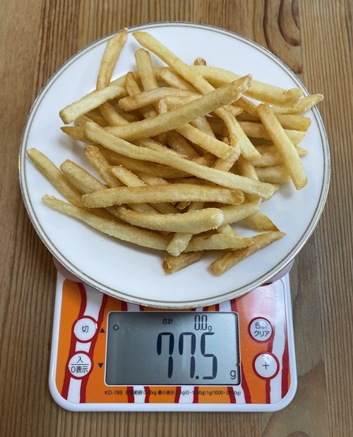 マックフライポテトSサイズの量