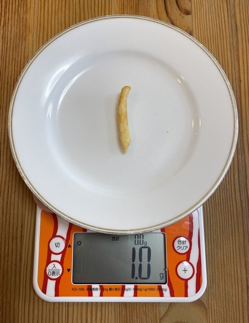 1本1グラムのフライドポテト